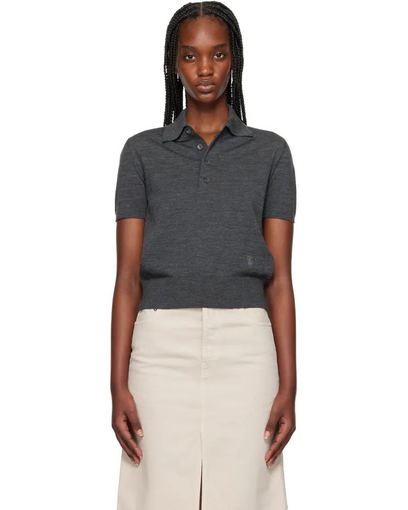 Burberry Gray Wool Polo Mid