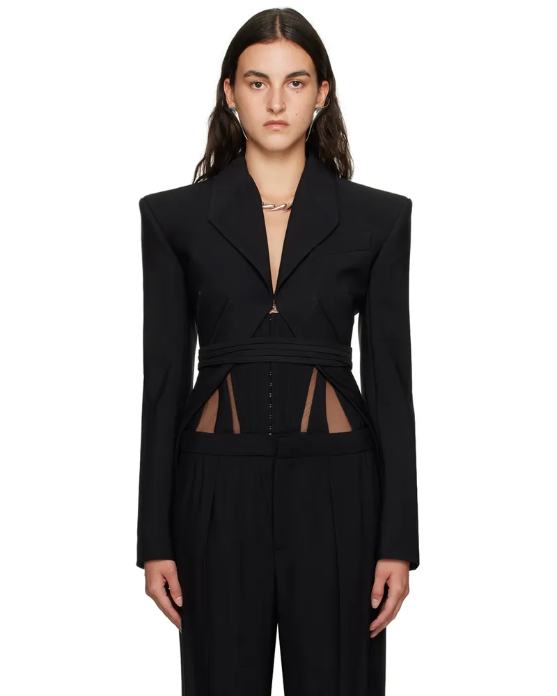 Thierry Mugler Black Sculpted Blazer 1999