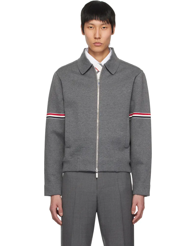 Thom Browne Gray Cotton Loopback Jacket 035