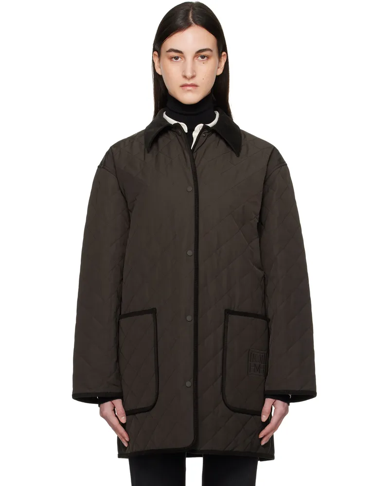Totême Brown Quilted Barn Jacket Espresso