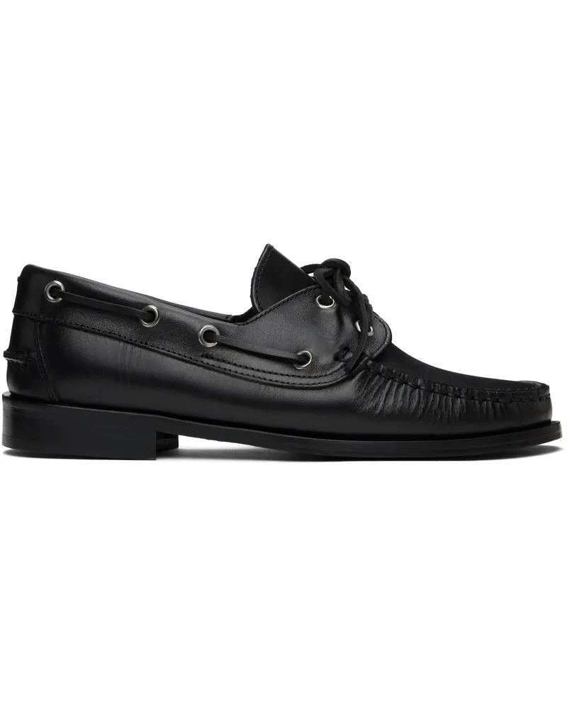 aeyde Black Harris Calfskin Loafers Black