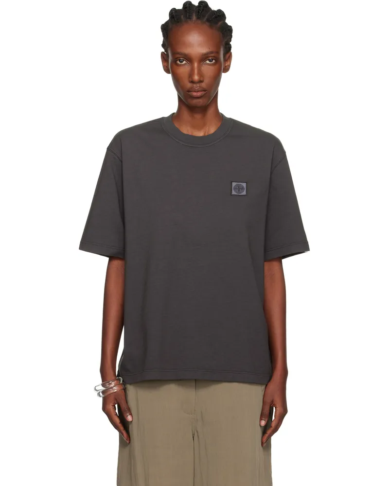 Stone Island Gray 2100025 Combed Organic Cotton Jersey T-shirt V0062