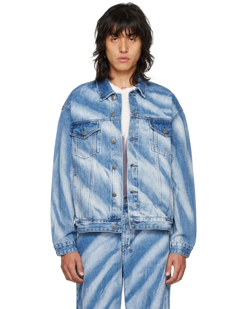 ksubi Blue Oh G Kaos Denim Jacket Denim
