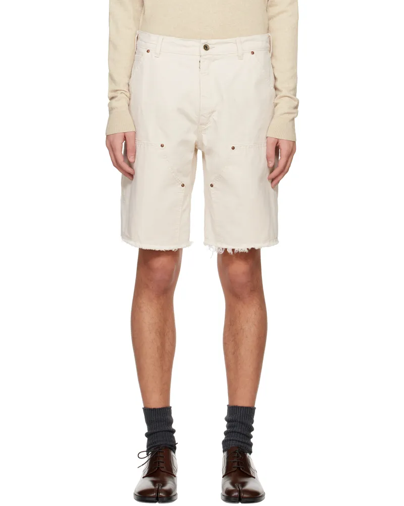 Maison Margiela Beige Stud Denim Shorts 103