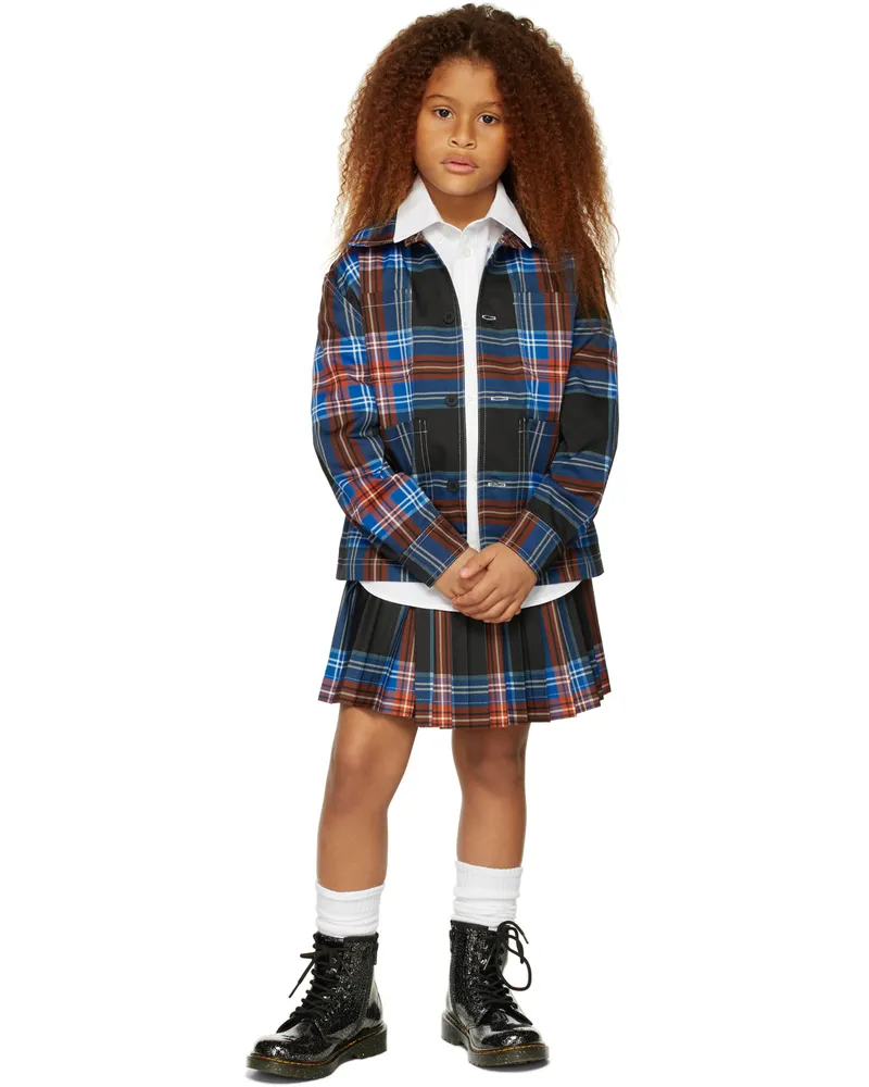 Charles Jeffrey Loverboy SSENSE Exclusive Kids Black Tartan Skirt Loverboy