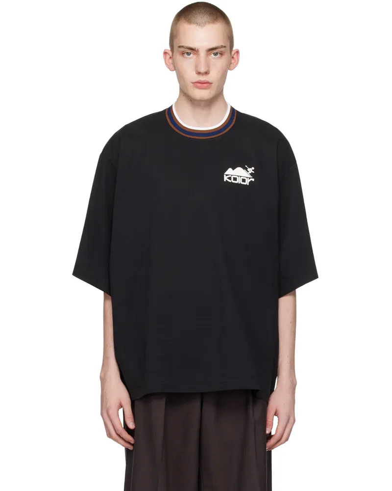 kolor Black Printed T-Shirt C-black