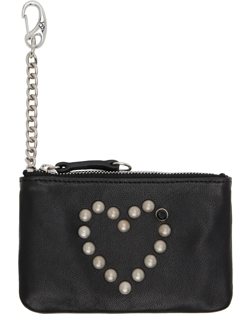 OPEN YY Black Heart Stud Chain Wallet Black