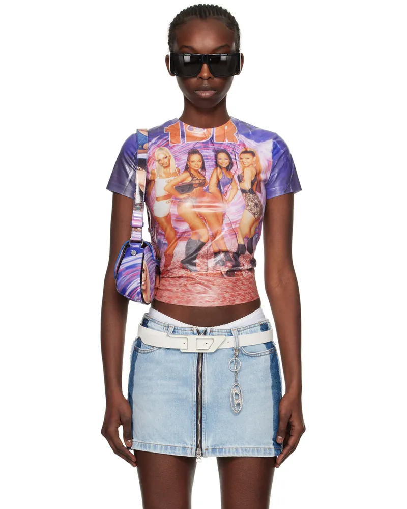 Diesel Navy & Pink T-Jodie T-Shirt 41sa