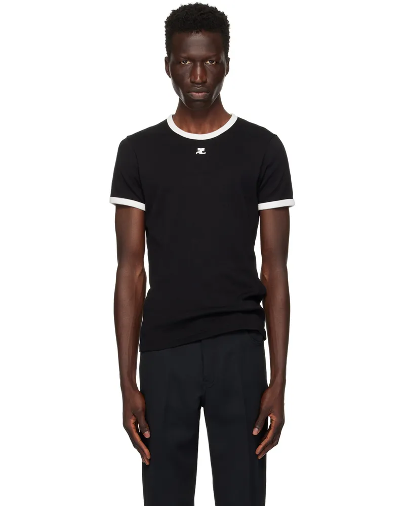 Courrèges Black Signature Contrast T-Shirt 9901