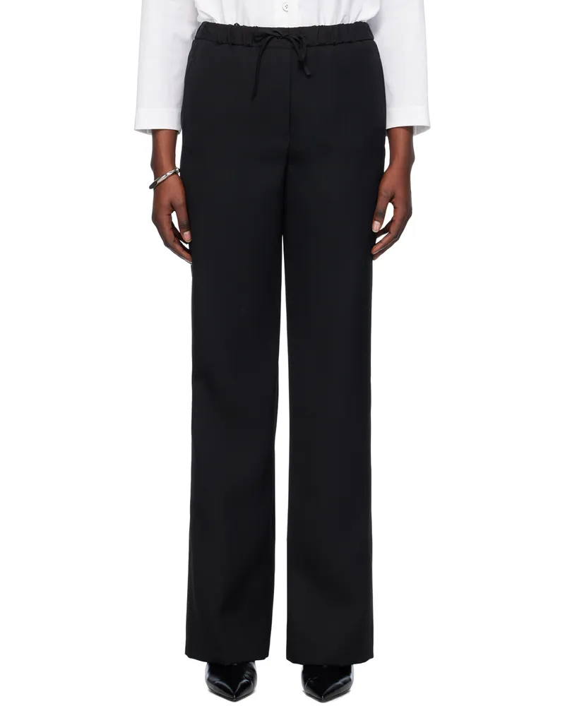 Jil Sander Black Drawstring Trousers 001