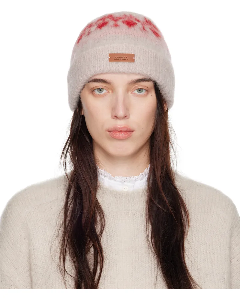 Isabel Marant Beige & Pink Darana Beanie 40ry