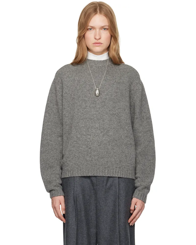 Carven Gray Crewneck Sweater Concrete