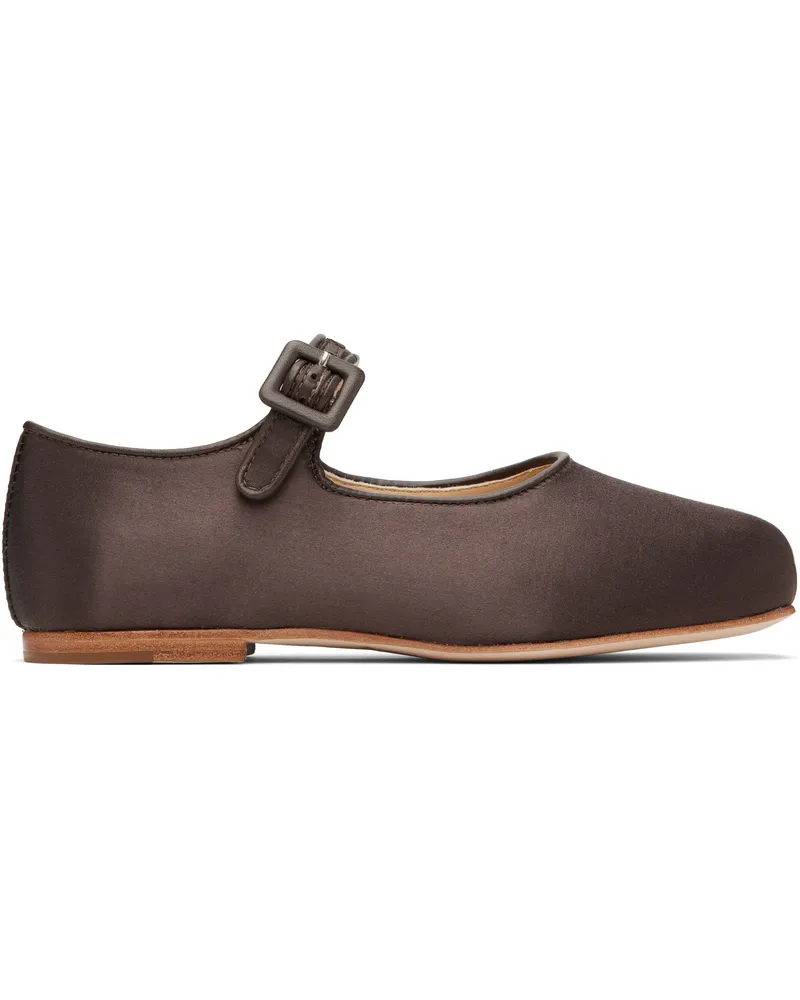 Sandy Liang Brown Mary Jane Pointe Ballerina Flats Brunette