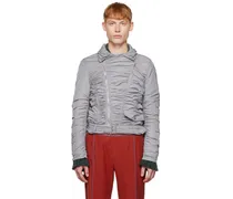 SSENSE Exclusive Gray Ruched Bomber Jacket