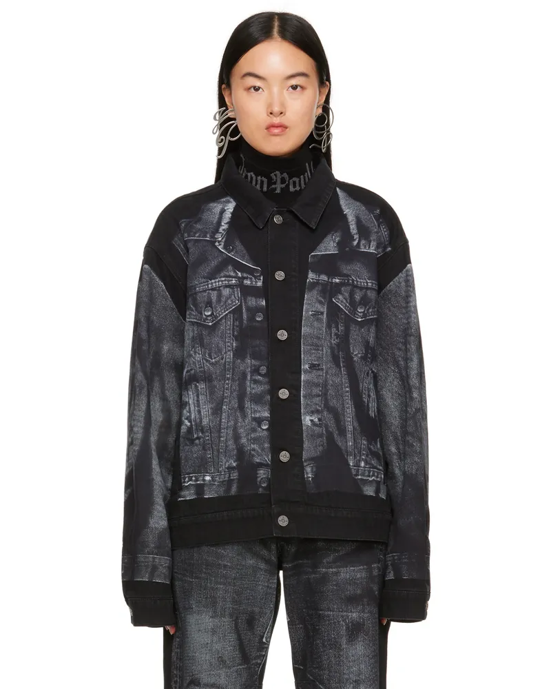 Jean Paul Gaultier Black Trompe L'œil Denim Jacket 00