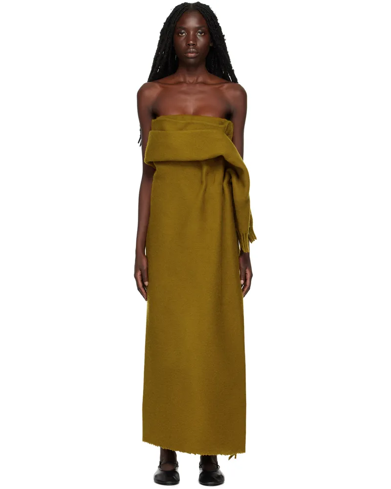 The Row Green Arachne Maxi Dress Grn