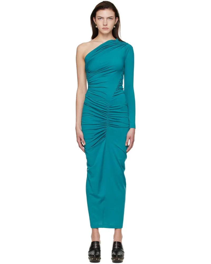 ATLEIN Blue Recycled Polyester Midi Dress C0924