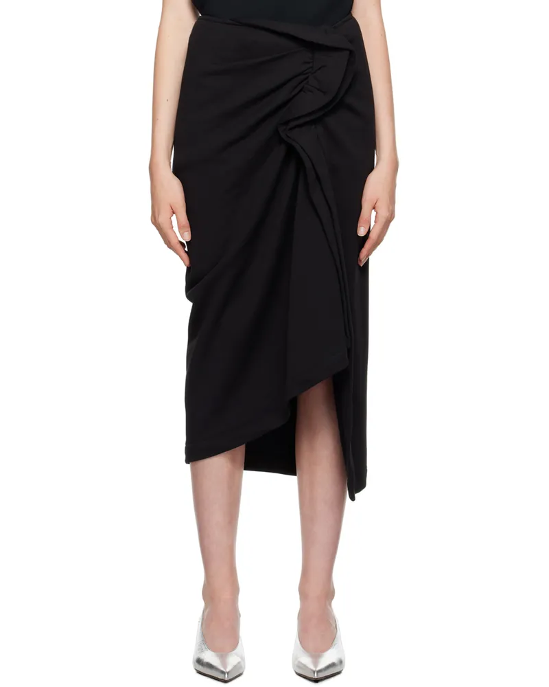 Dries van Noten Black Terry Midi Skirt 900