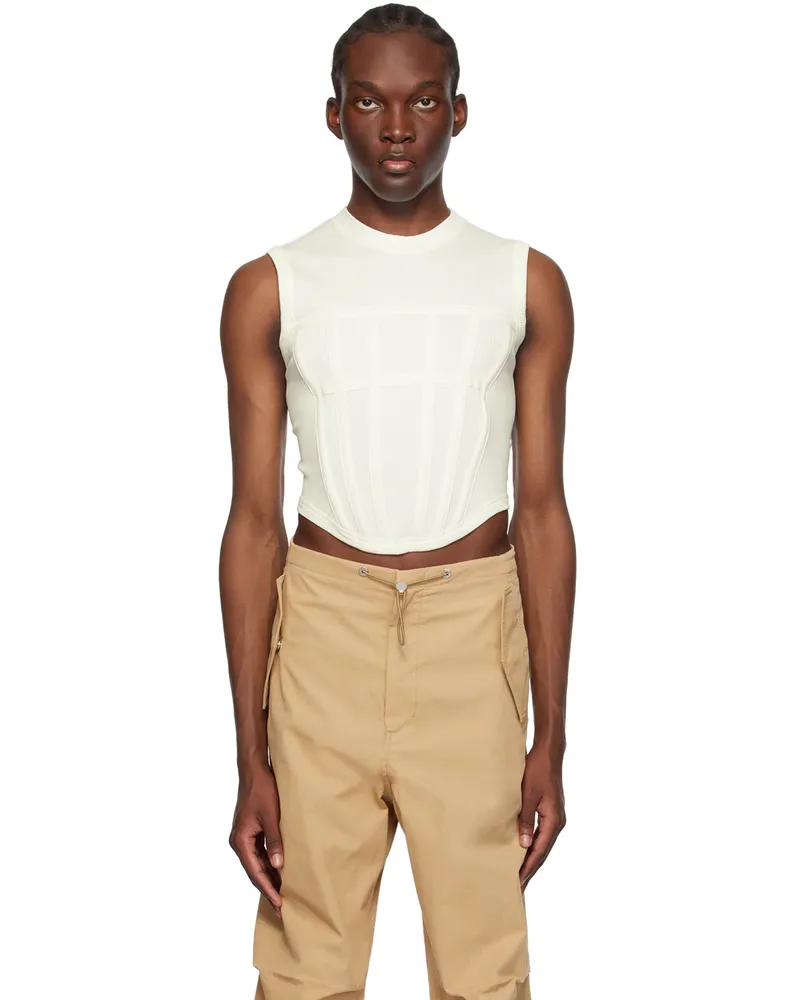 Dion Lee White Corset Tank Top Ivory