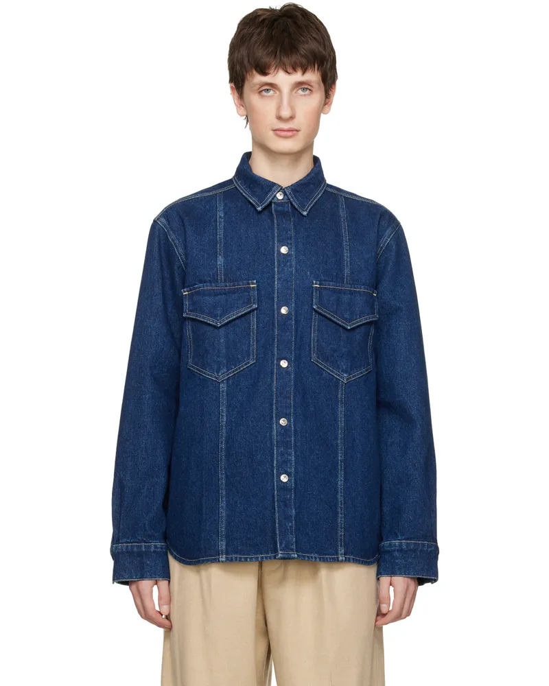 Nanushka Indigo Tristo Denim Shirt Eco