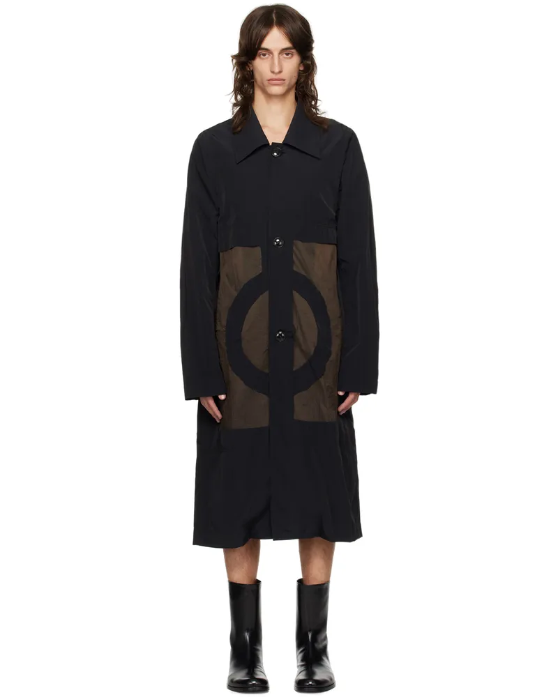 Edward Cuming Black Wet Collage Coat Black