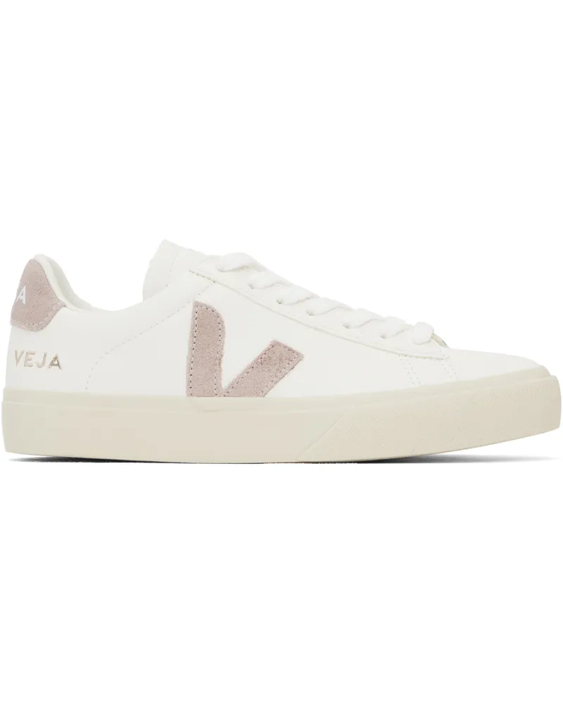 VEJA White & Pink Campo Leather Sneakers Extra-white_babe