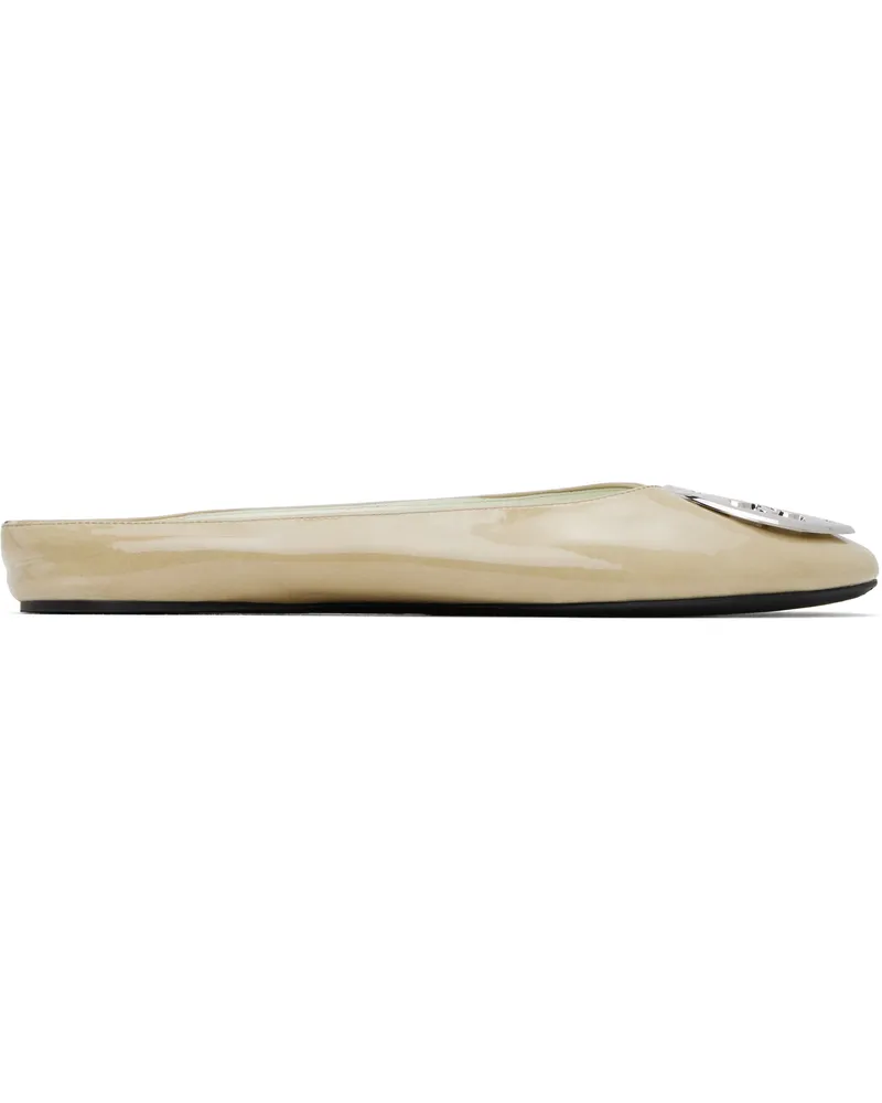 Tory Burch SSENSE Exclusive Beige Reva Backless Ballerina Flats Palo