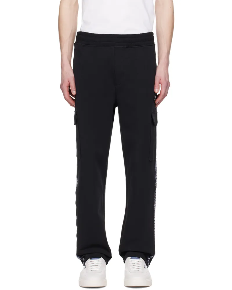 HUGO BOSS Black Graphic Trim Sweatpants 001-black