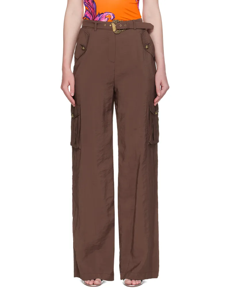 Versace Jeans Brown Baroque Buckle Cargo Pants E721