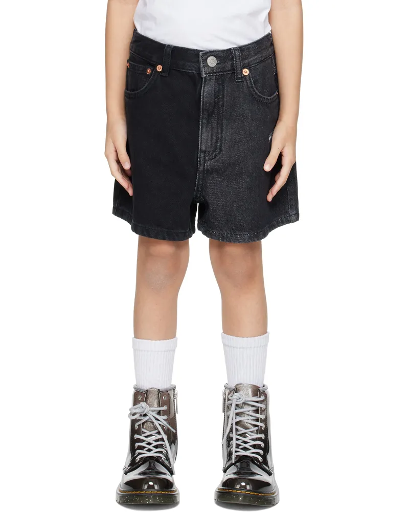 Maison Margiela Kids Black Faded Denim Shorts M602