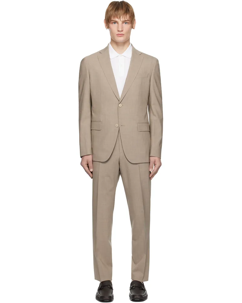 HUGO BOSS Beige Slim-Fit Suit 275-light