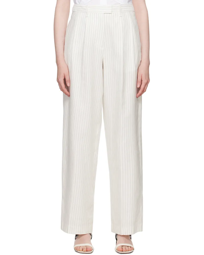 Rag & Bone White Newman Trousers Whtstripe