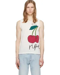 Zankov White Intarsia Tank Top Parchment