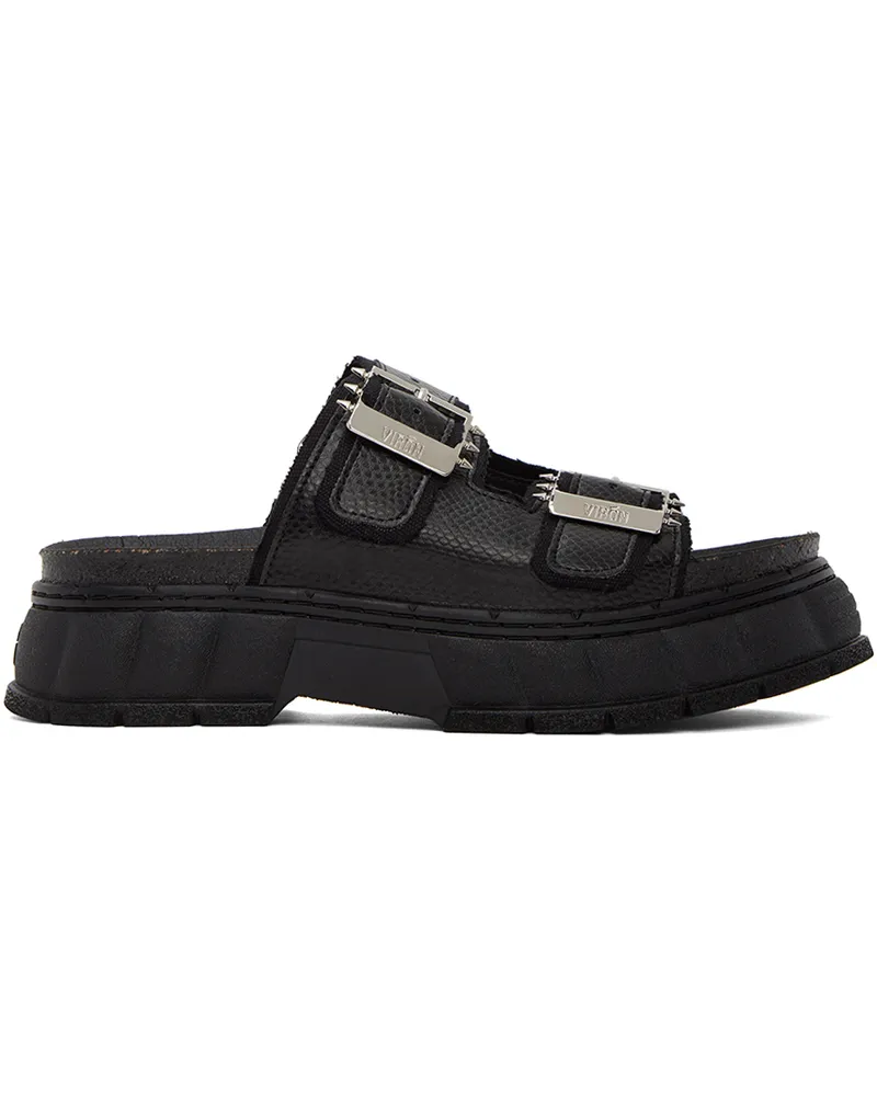 VIRÓN Black 2018 Appleskin Faux-Leather Sandals Mamba