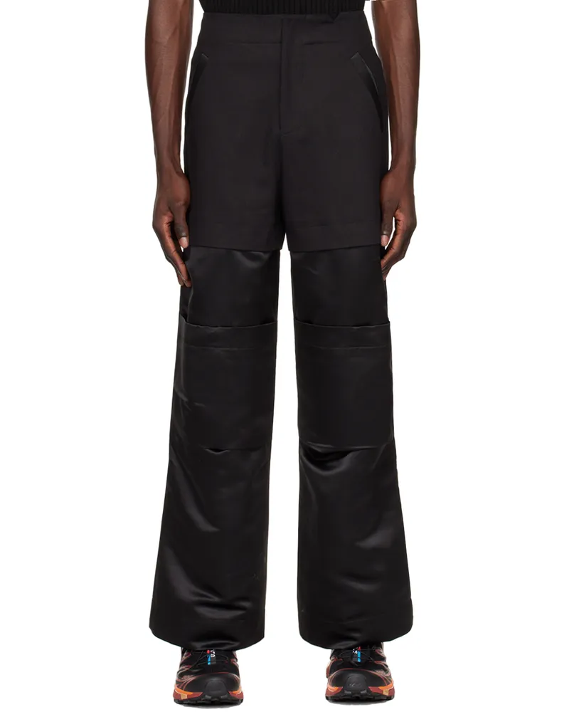 Spencer Badu Black Paneled Cargo Pants Black
