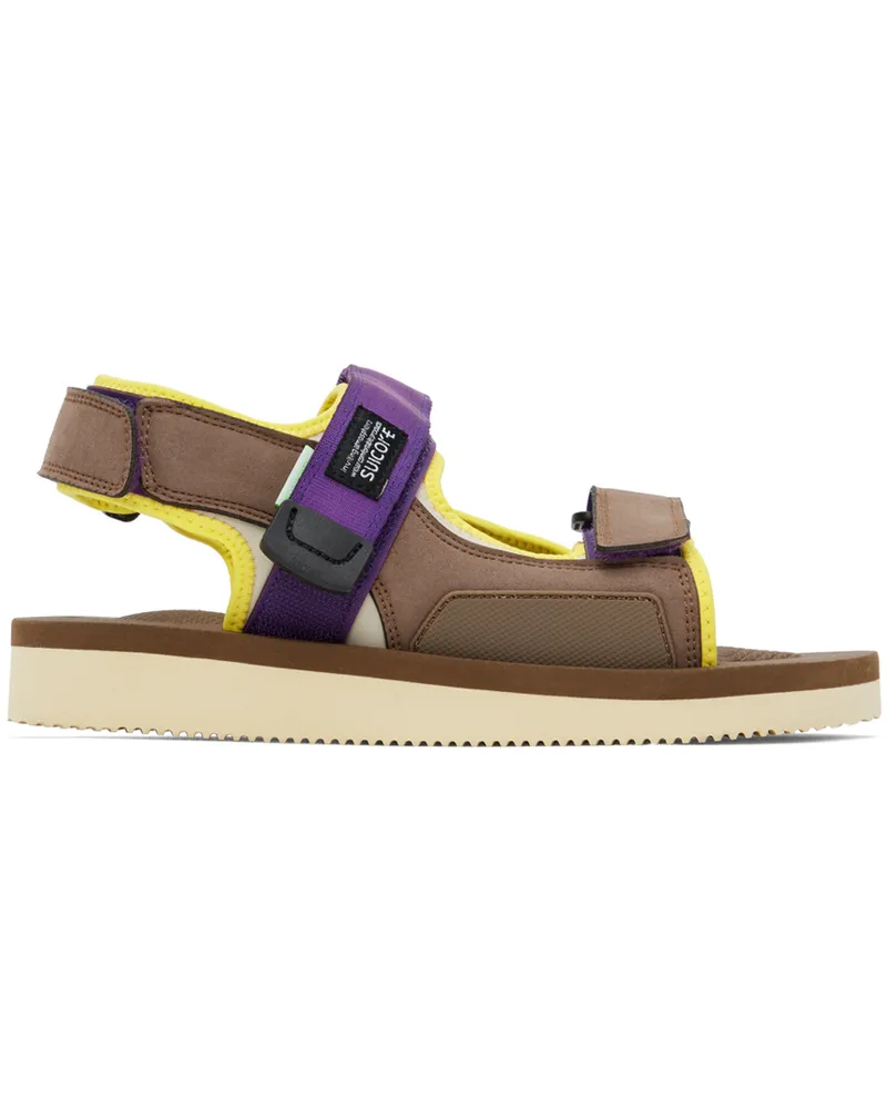 SUICOKE Brown & Purple WAS-Cab Sandals Brown