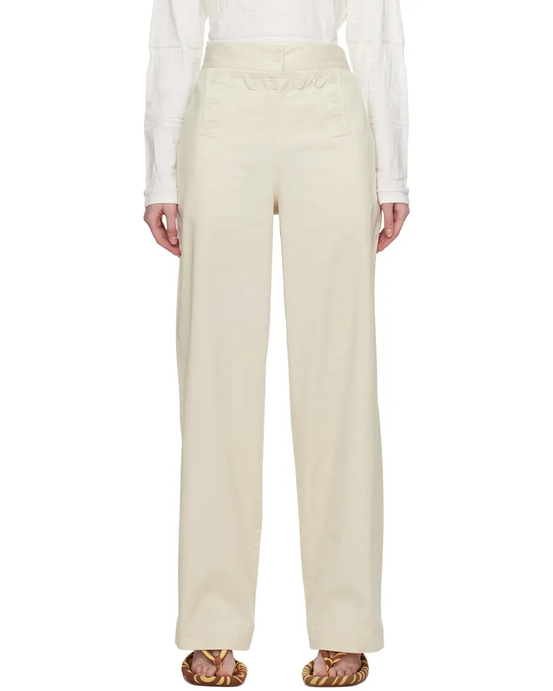 SERAPIS Off-White Lace-Up Trousers Rope