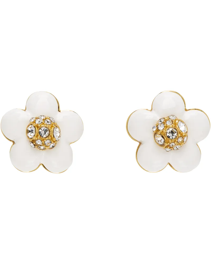 Marc Jacobs Gold & White 'The Daisy Stud' Earrings 971
