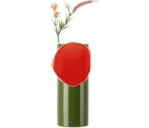 Green & Orange 'Découpage' Vase