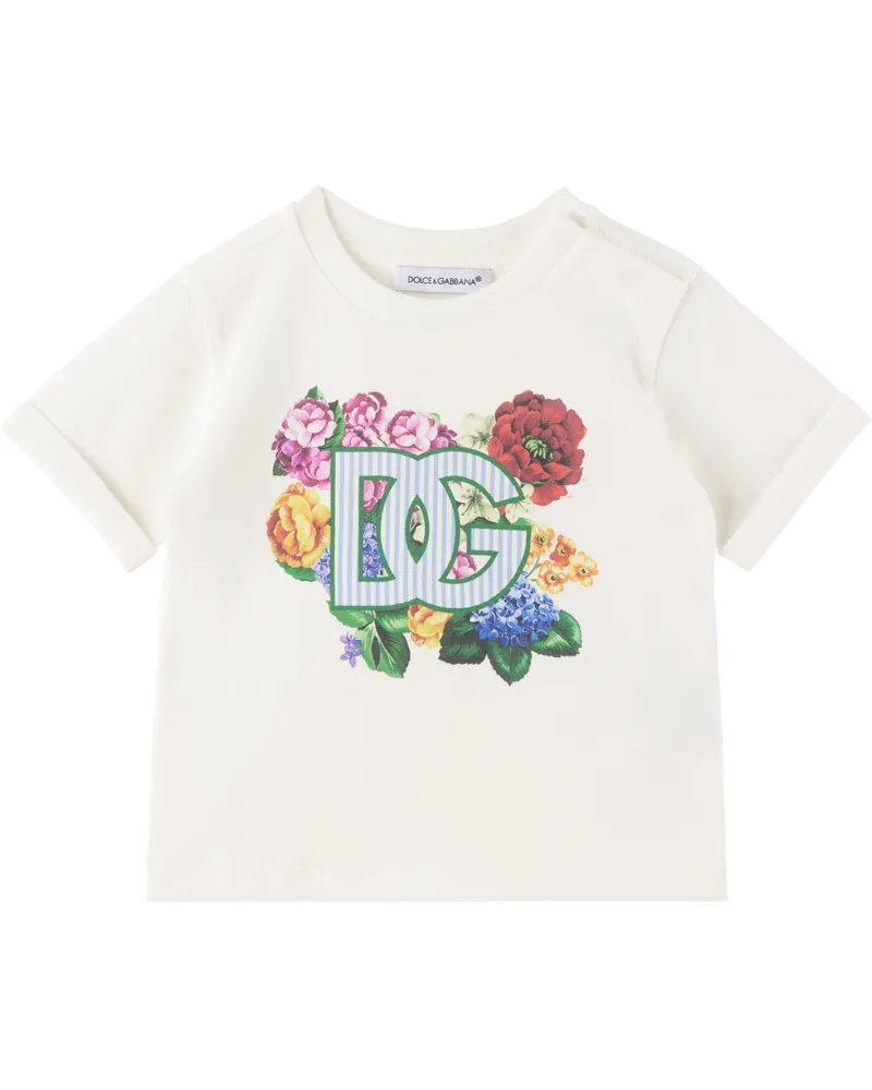 Dolce & Gabbana Baby White DG Logo Jersey T-shirt W0111
