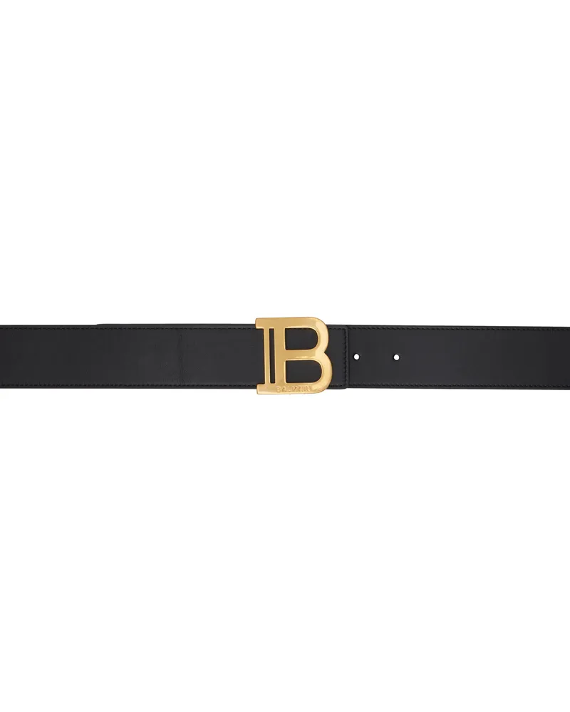 Balmain Black Leather B Belt 0pa