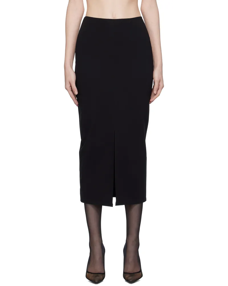 Dolce & Gabbana Black Vented Midi Skirt N0000