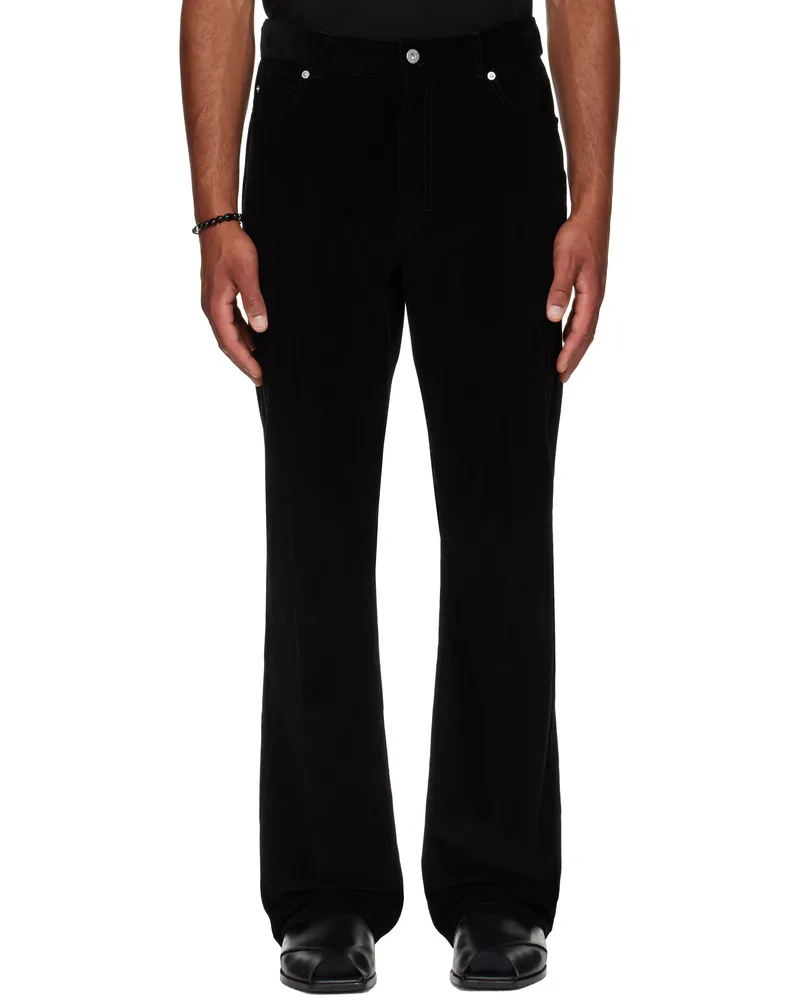 Ferragamo Black Corduroy Trousers Nero