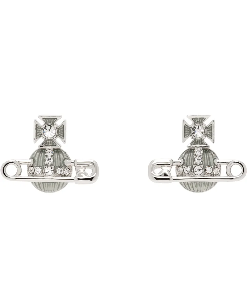 Vivienne Westwood Silver & Blue Kitty Earrings P574