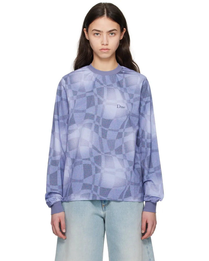 Dime Blue Abstract LS T-shirt Static