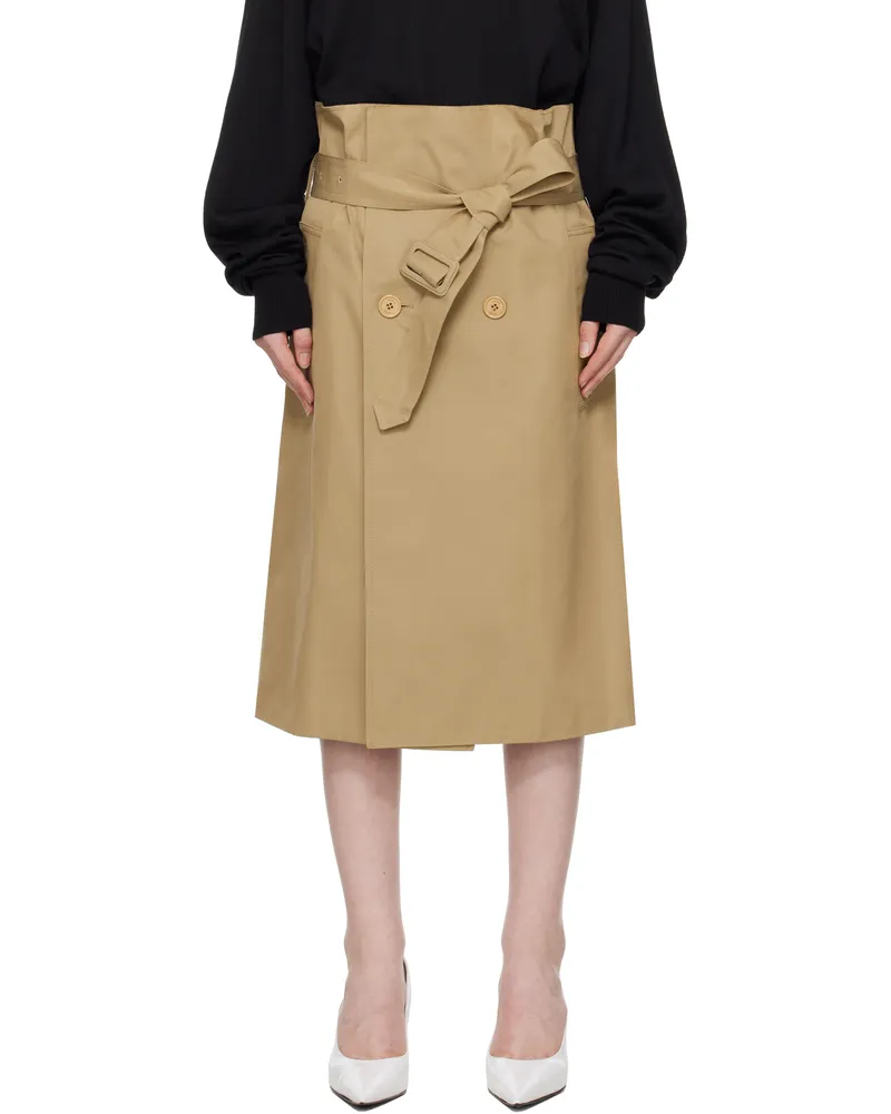 VETEMENTS Beige Deconstructed Midi Skirt Beige