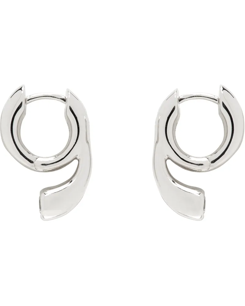 Maria Black Silver Mermaid Pool Huggie Earrings Sterling