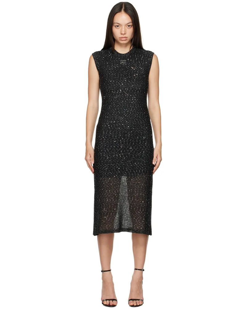 MSGM Black Glitter Midi Dress 99