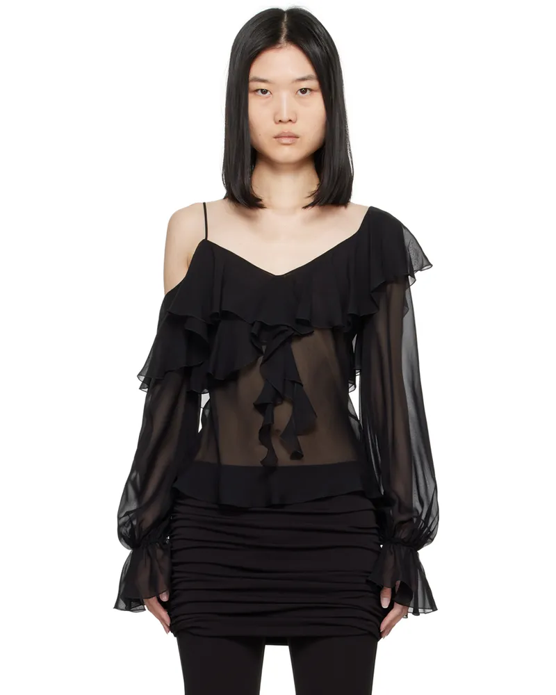 Blumarine Black Silk Blouse N0990