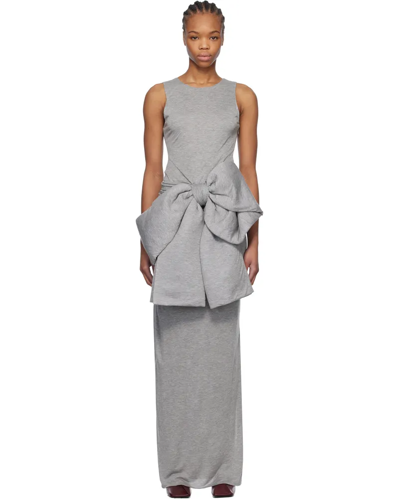 J.W.Anderson Gray Oversized Bow Maxi Dress 906